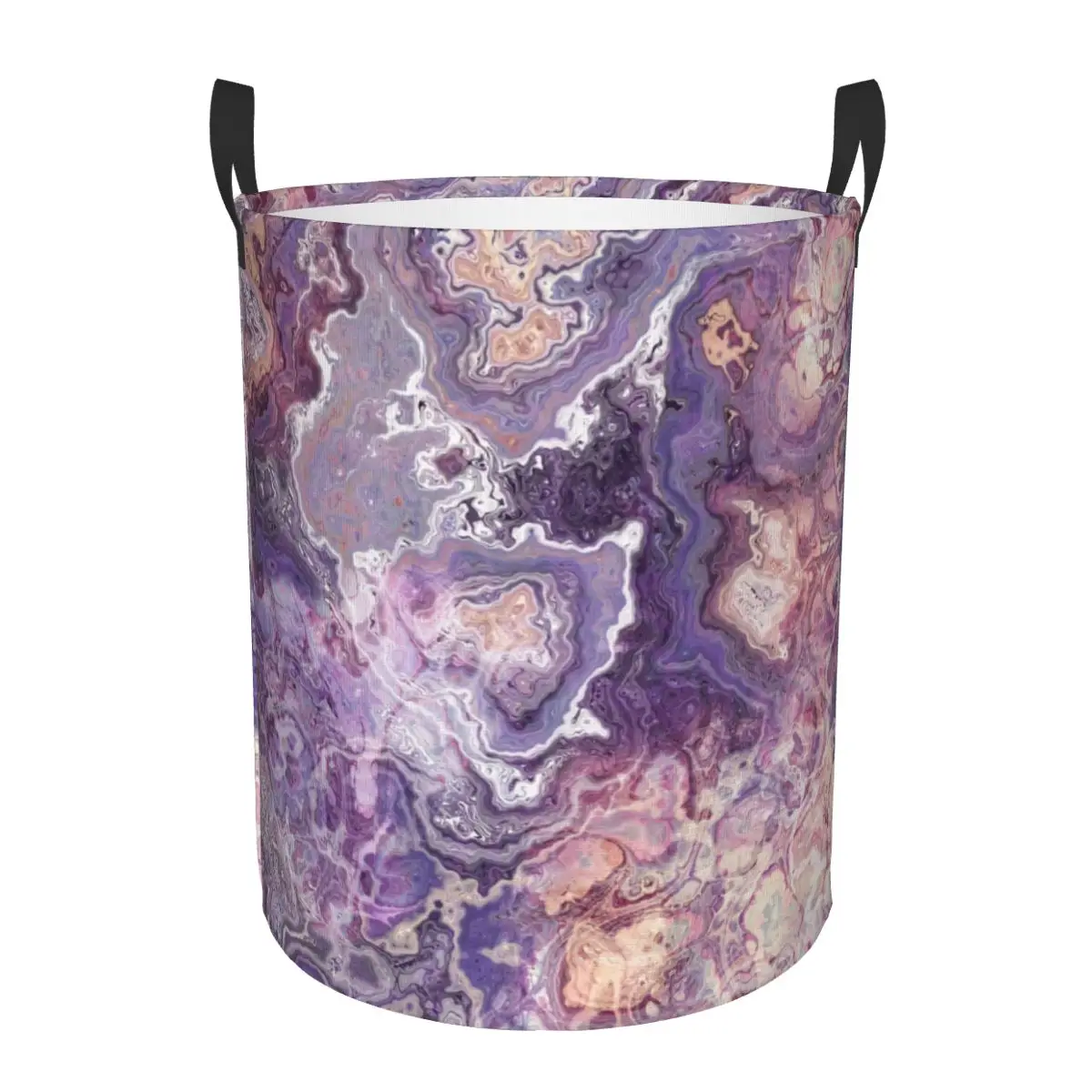 Custom Psychedelic Marble Texture Laundry Hamper Large Storage Basket Kids Nursery Toy Organizer