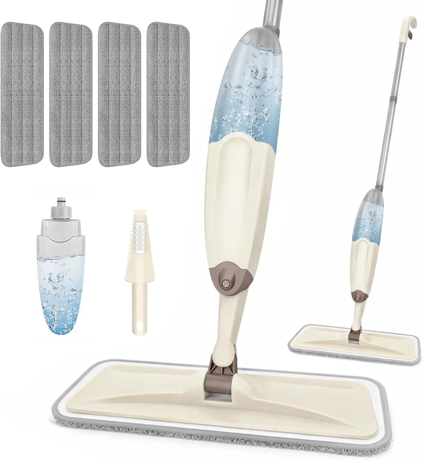 

Spray Mops for Floor Cleaning: Wet Mop for Hardwood Tile Wood Laminate Vinyl - 3 Washable Microfiber Pads for Swiffer Powermop