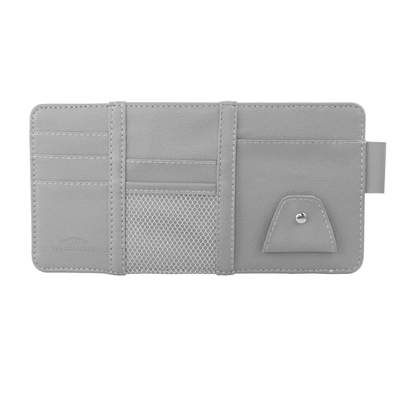 Universal Car Sun Visor Organizer PU Leather Multifunctional Storage Bag for Glasses Ticket Cards Pocket Auto Accessories
