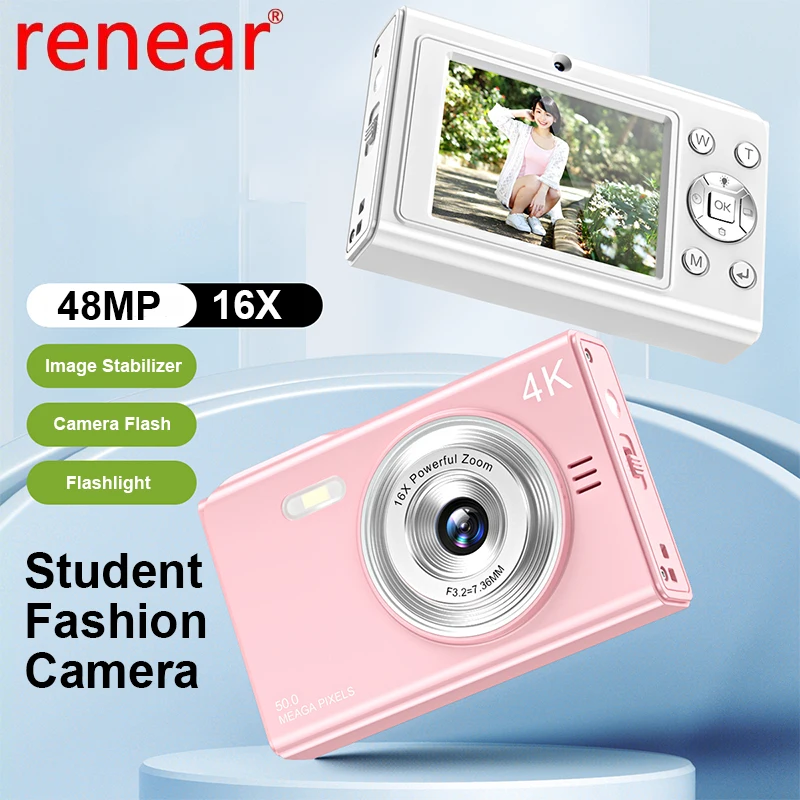 Digital camera 4K 48MP 16X HD Video Image Stabilizer Dual Camera 2.8inch IPS Screen Lightweight For Beginners YouTube Web Camera