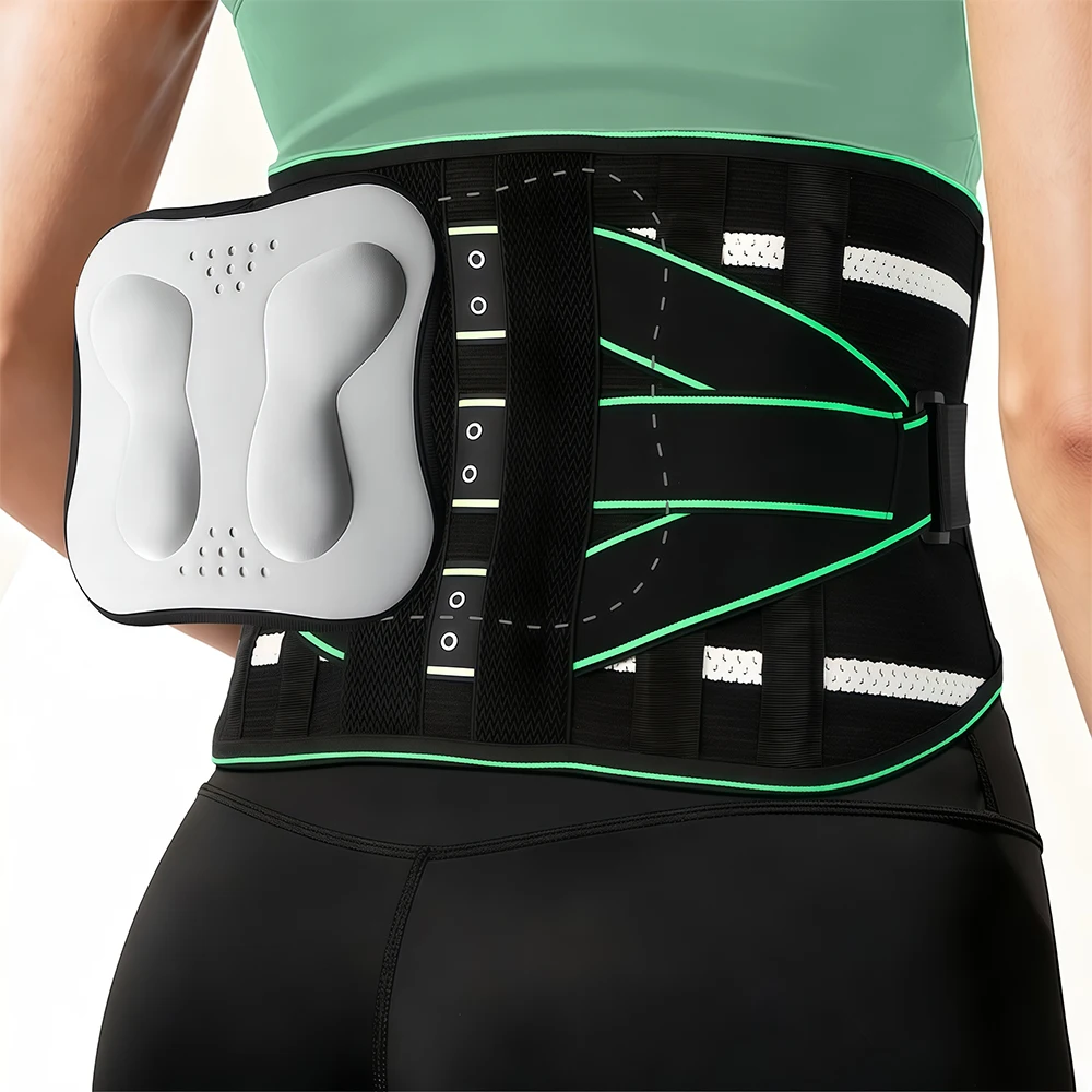 

1Pcs Men & Women Adjustable Back Brace, 8 Lumbar Support with 3D Pad, Breathable Waist Support Brace for Lower Back Pain Relief