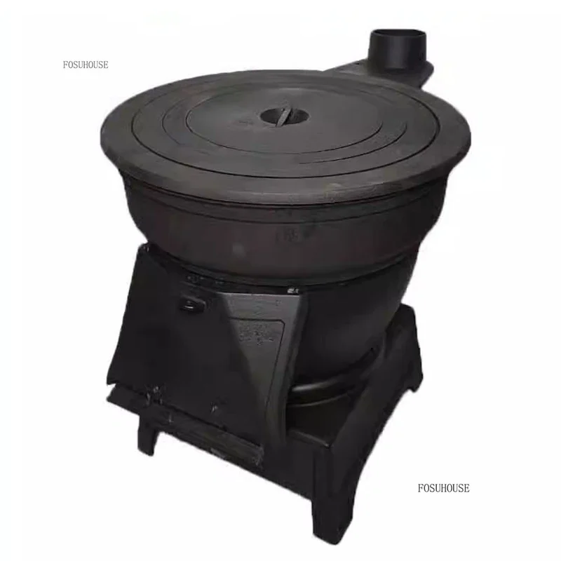 Chimeneas Fire Wood Heater Cast Iron Wood Coal Dual-purpose Heating Stove Rural Indoor Household Fire Stove Multi-function Stove