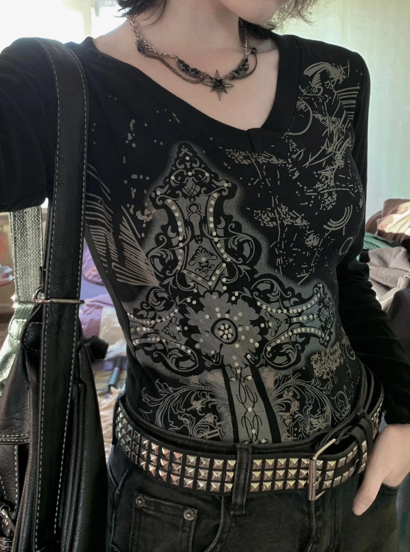2000s Vintage Y2k T-shirty damskie Białe koszulki z długim rękawem Harajuku Y2k Koreańska estetyczna odzież uliczna American Retro