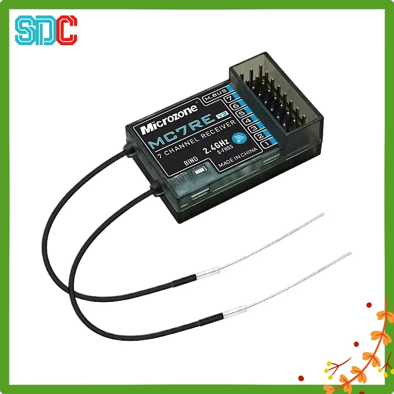 Microzone MC7RE-V2 Receiver 6CH MC6RE MC7RB 8CH for MC6C MC8B Controller Transmitter - New Version RC Airplane Drone Compatibili