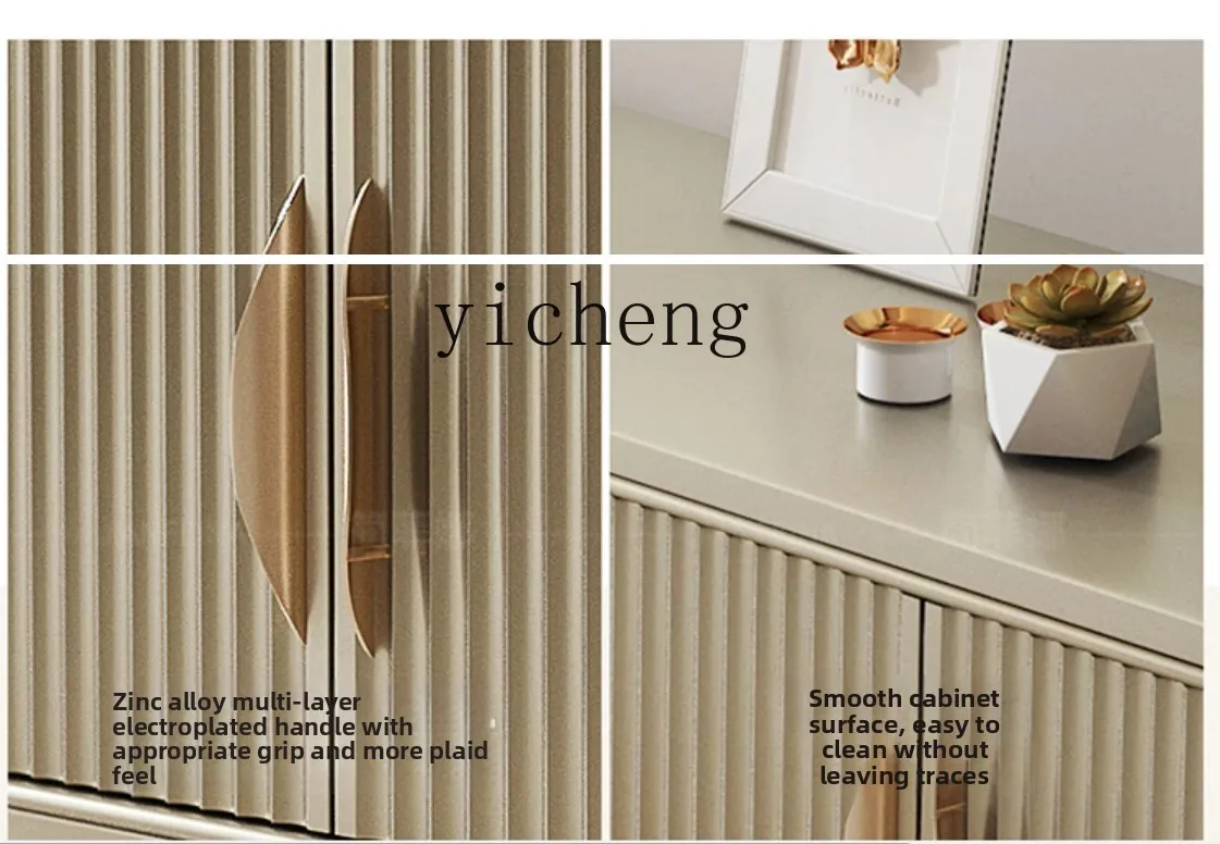 

ZYA solid wood TV cabinet light luxury living room small apartment locker household cream wind white floor cabinet home decor