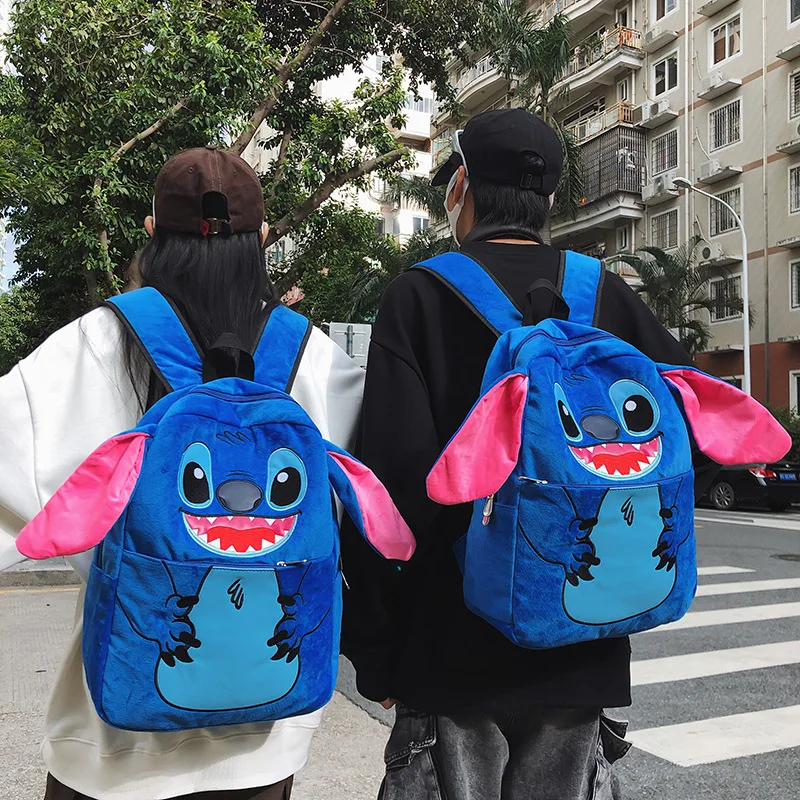 Cute Cartoon Anime Stitch New School Bag for Primary School Boys and Girls Shoulder Bag