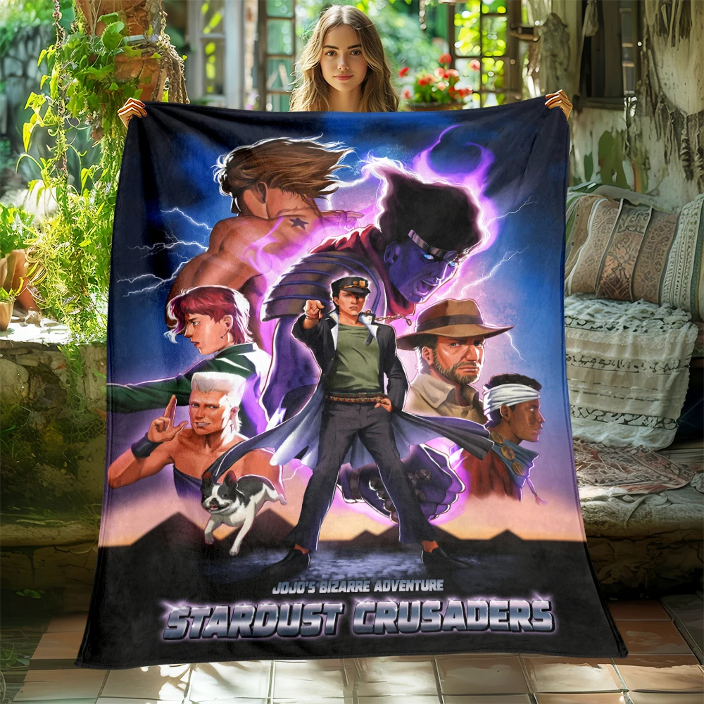 1pc Comic Characters Print Four Seasons Blanket Sofa Bed Cover Soft and Fluffy Blanket Soft Warm Flannel Throw Blanket Gift Art