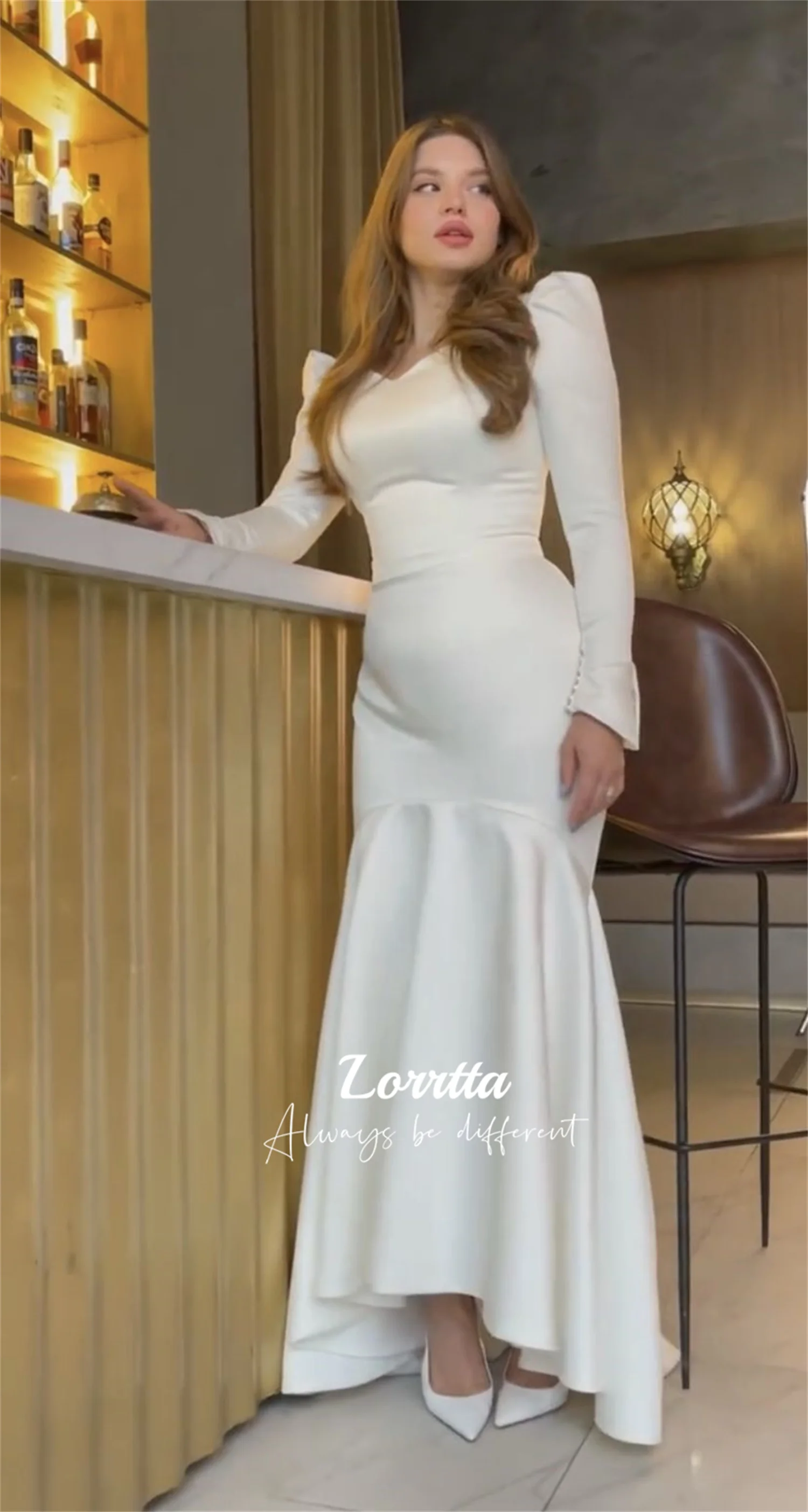 

Lorrtta Cuffs With Buttons Satin Ivory Fishtail Skirt Elegant Temperament Prom Dresses Luxury Evening 2024 Dress Special Events