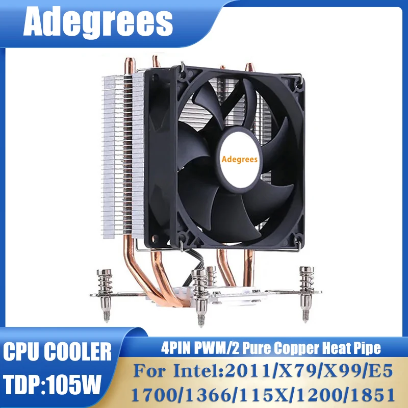 

2Heat Pipes X99 CPU Air Cooler PC Processor Radiator For Intel LGA 1366 1150 1151 1155 1700 2011 X99 X79 AMD AM3 AM4 Ventilador