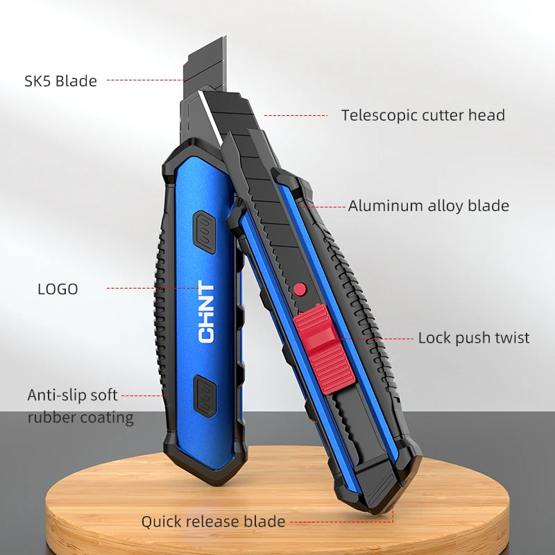 Multifunctional Utility Knife Grade Knife With Lock Portable Retractable Box Cutter Stainless Steel Utility Knife Supplies