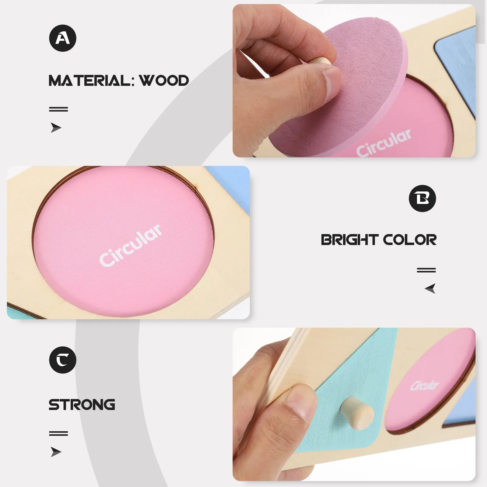 1 ชุด บอร์ดปริศนาไม้รูปทรงเรขาคณิตหลากสี สำหรับการเรียนรู้และพัฒนาสมอง ของเล่นจับคู่รูปทรงสำหรับเด็ก