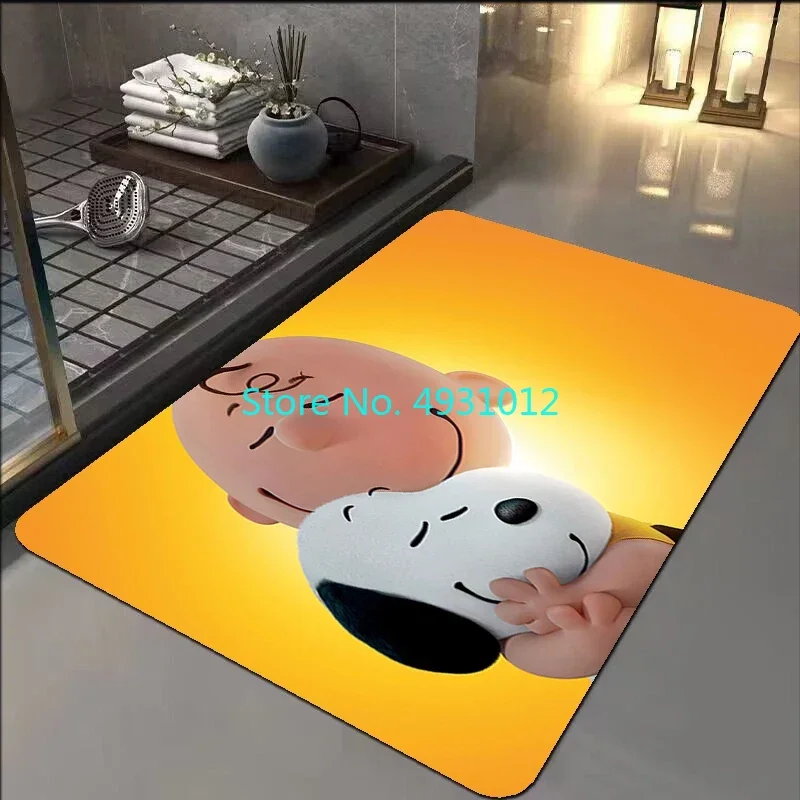 Anime Red Snoopy Pattern Rug Carpet for Baby Kids Bedroom Living Room Non-slip Mats Home Floor Mat Decor 80x120cm