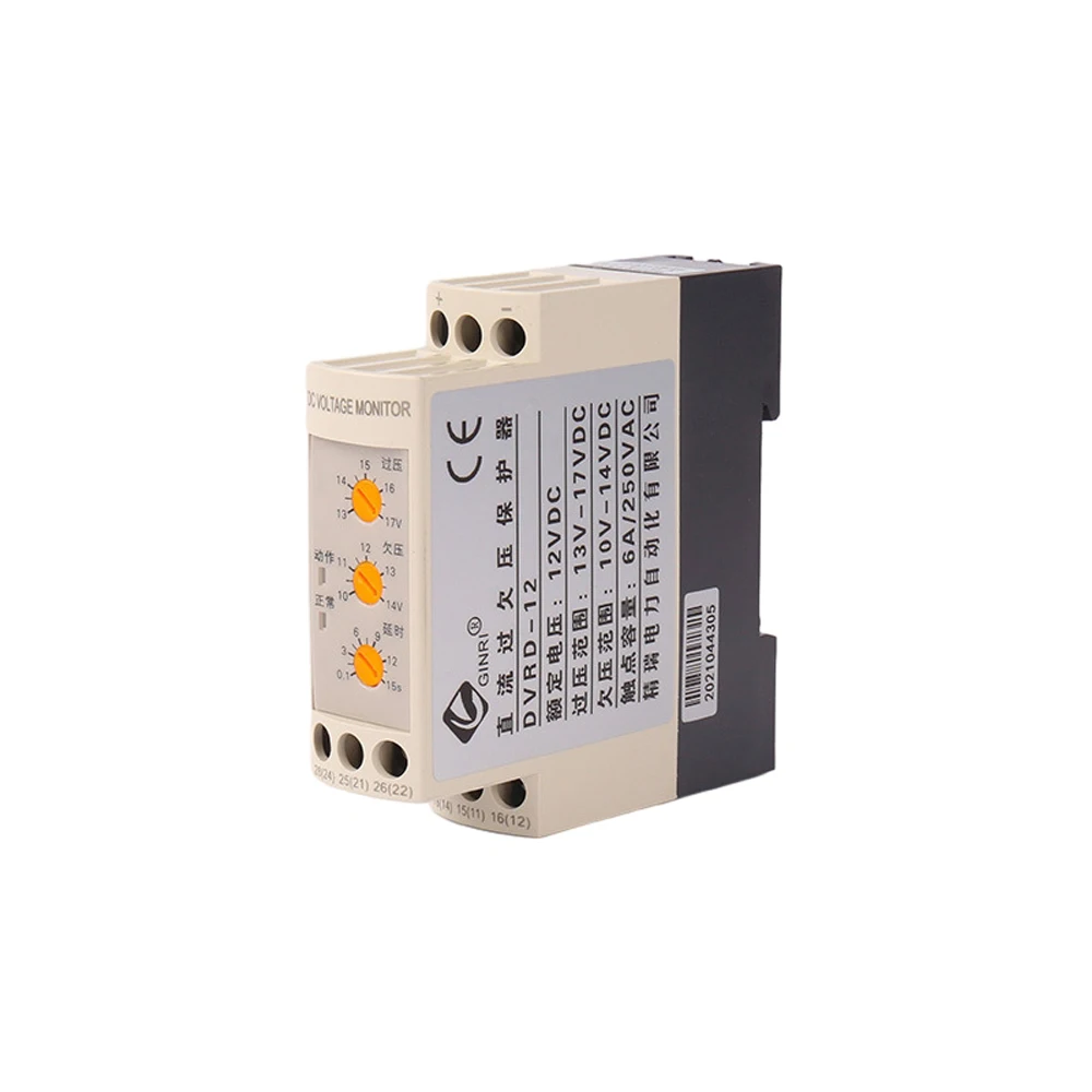 Over Under Voltage Protector Relay Device Switch DC12V/DC24V/DC36V/DC48V Over Under Voltage Values Adjustable Protector Relay