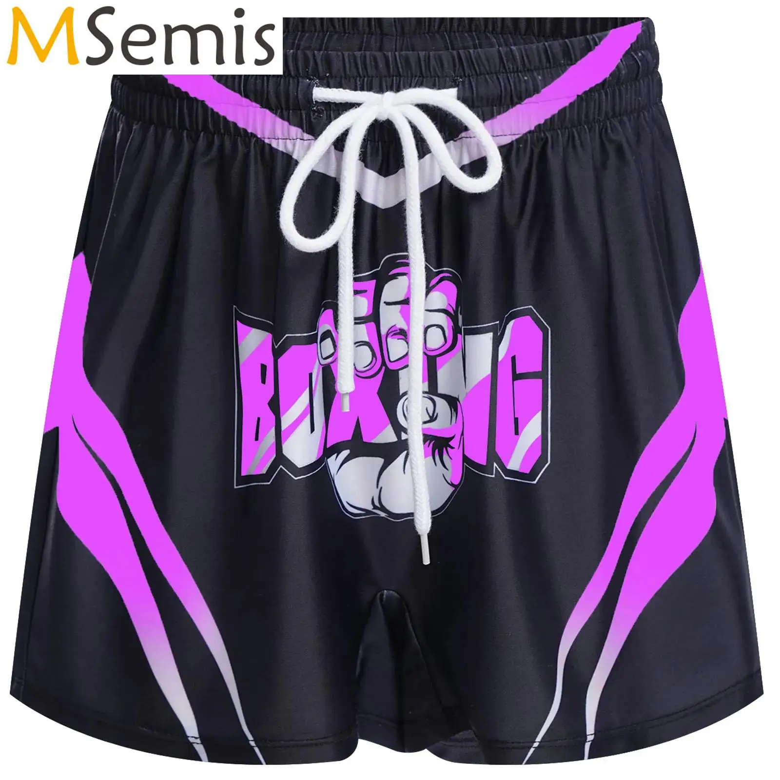 

Kids Boys Letter Printed Kickboxing Boxing Boxer Shorts Drawstring Muay Thai Fighting Shorts Boxing Training Trunks Costume