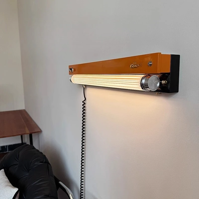 

LED medieval wind sand strip storage retro wiring-free art strip light atmosphere bedroom wall lamp