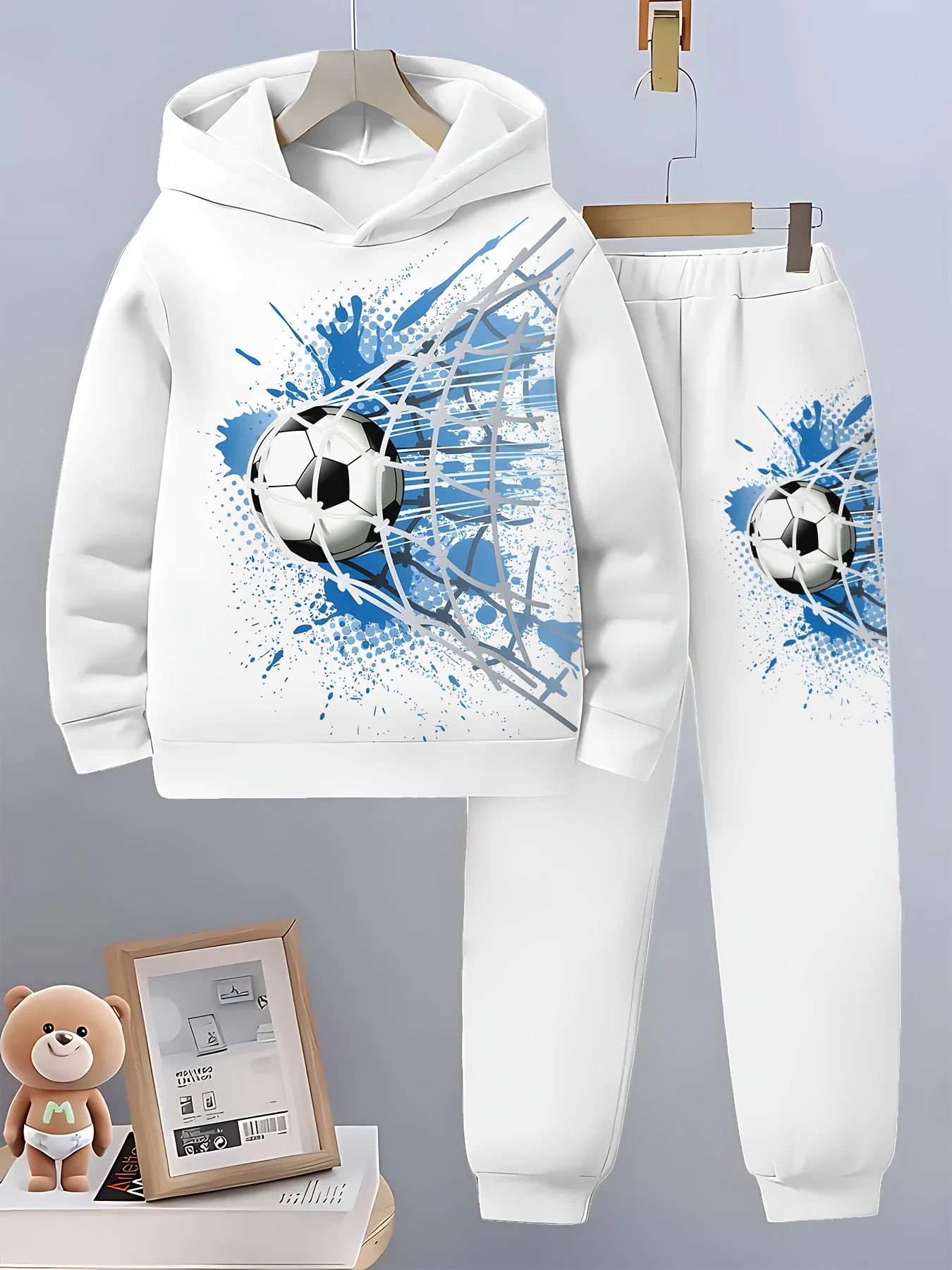 كرة القدم 3D طباعة البدلة البلوز الغابات النمر طباعة عارضة هوديي + الرباط عارضة السراويل 2PCS مجموعة الرجال النساء هوديي البدلة #4