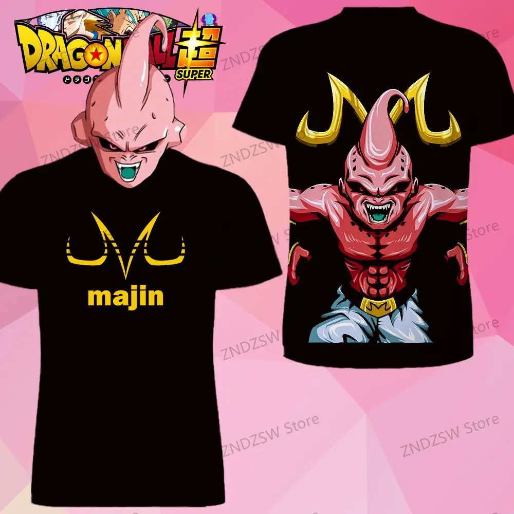 

Dragon Ball 110-6XL 2024 Men's T Shirt Majin Buu Summer Y2k 3D the Boys Clothes Harajuku Style Parent-child Wear Streetwear Tops