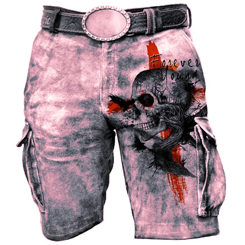 2024 Herenshorts, Jeans, Straatkleding Zijzakken, Vintage Shorts, Transparante Losse Denim Shorts, Heren Zomer Nieuwe Stijl