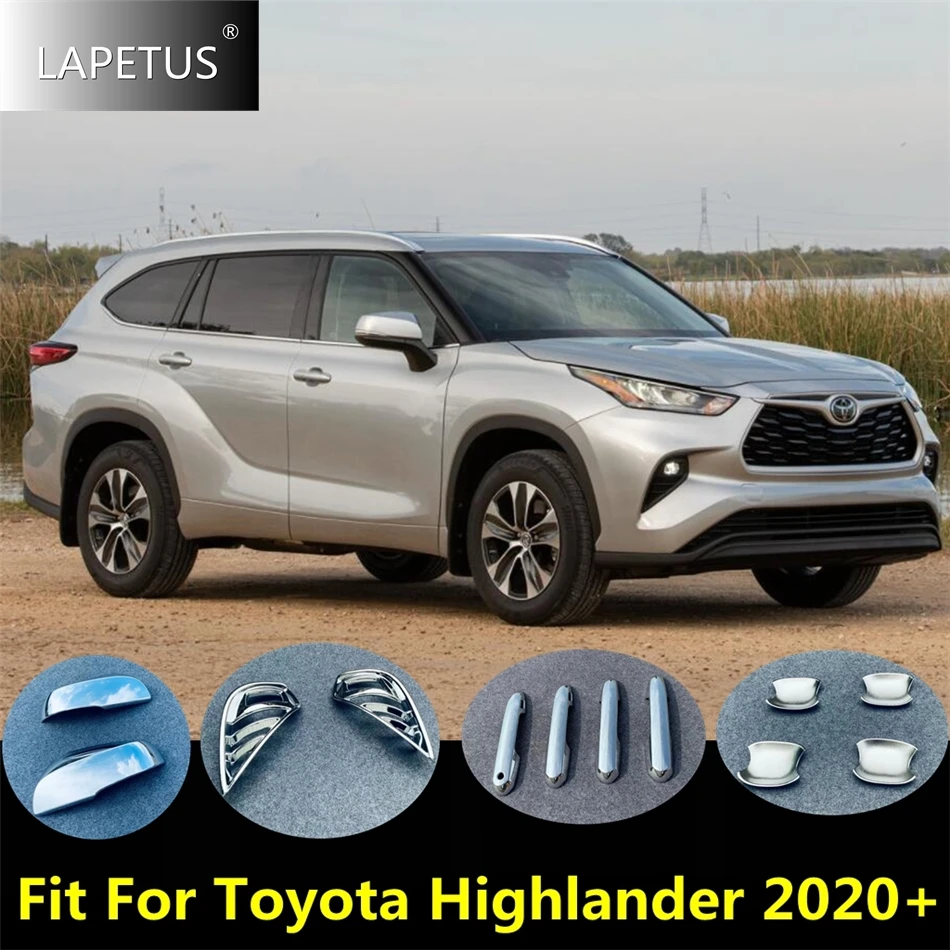 

Side Door Handle Bowl / Rearview Mirror Cap / Front Fog Light Lamp Cover Trim ABS Accessories For Toyota Highlander 2020 - 2025