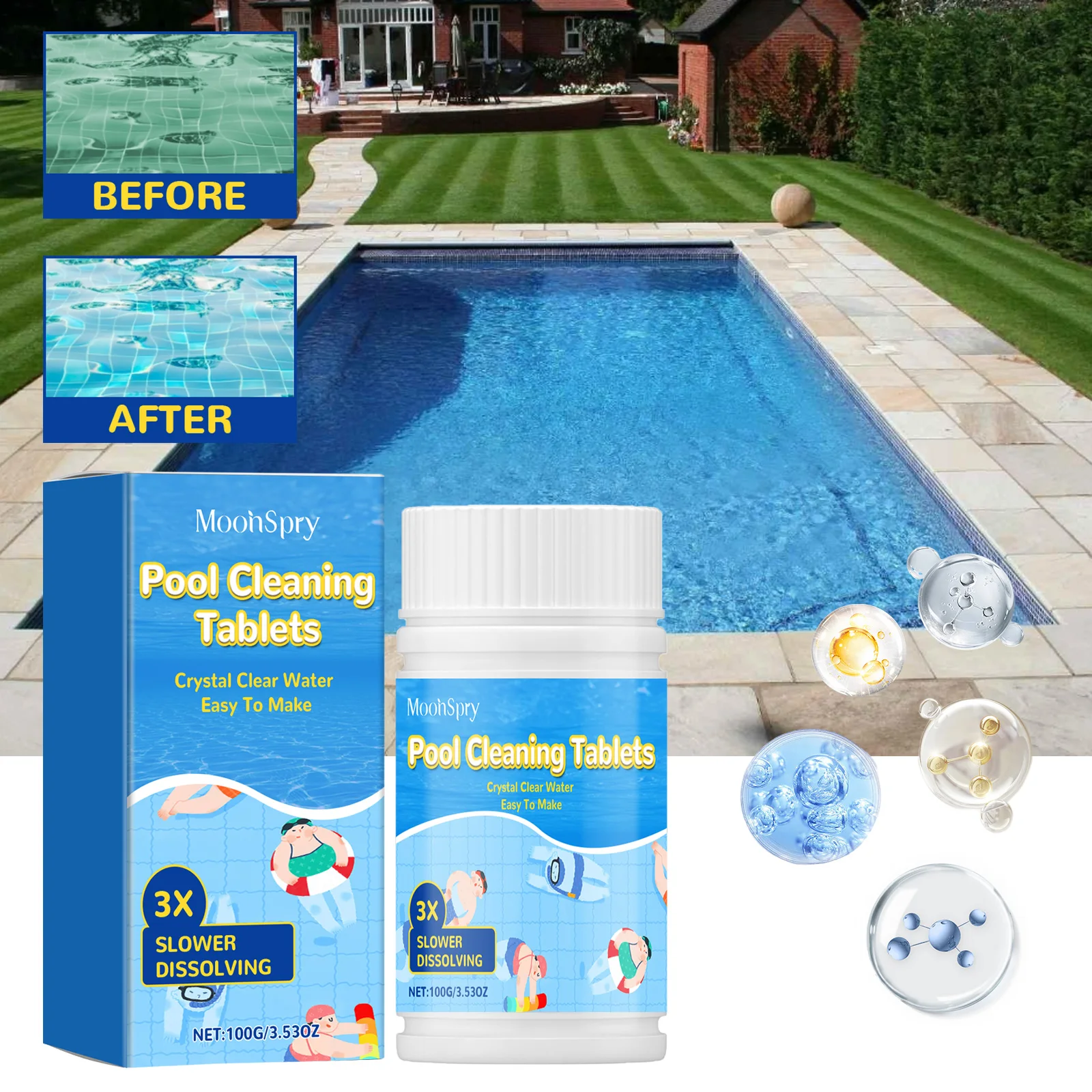 Pool Winter Cleaner Fast‑Acting Flocculant Improves Water Clarity Pool Clarifier For Swimming Pool Maintenance Eliminate Odors