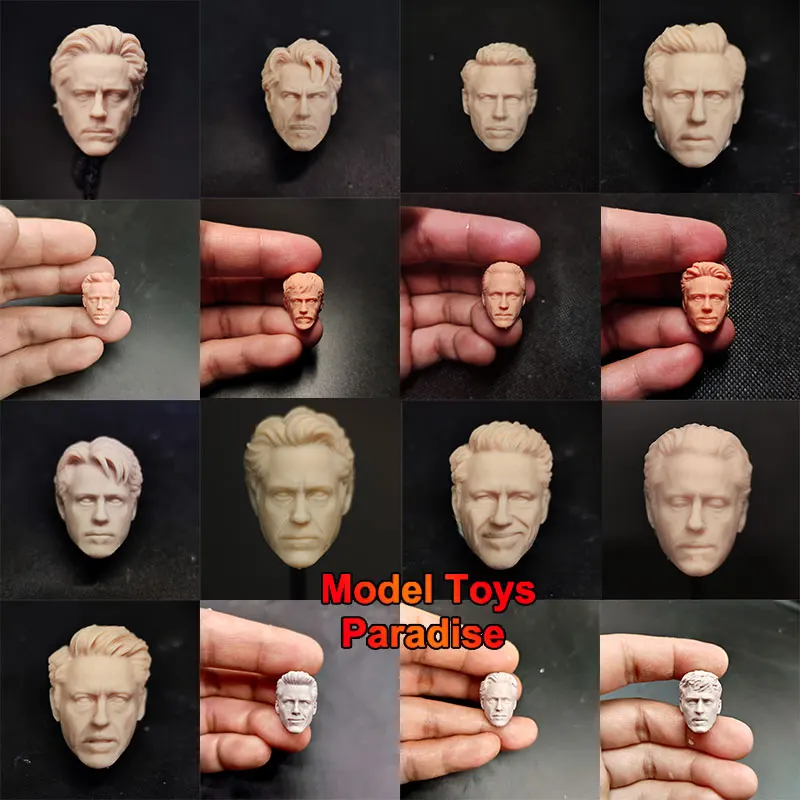 

Unpainted DIY 1/12 Scale Iron Man Tony Soldier White Model Head Robert Downey Jr. Head Sculpt Fit 6Inch Action Figure Body