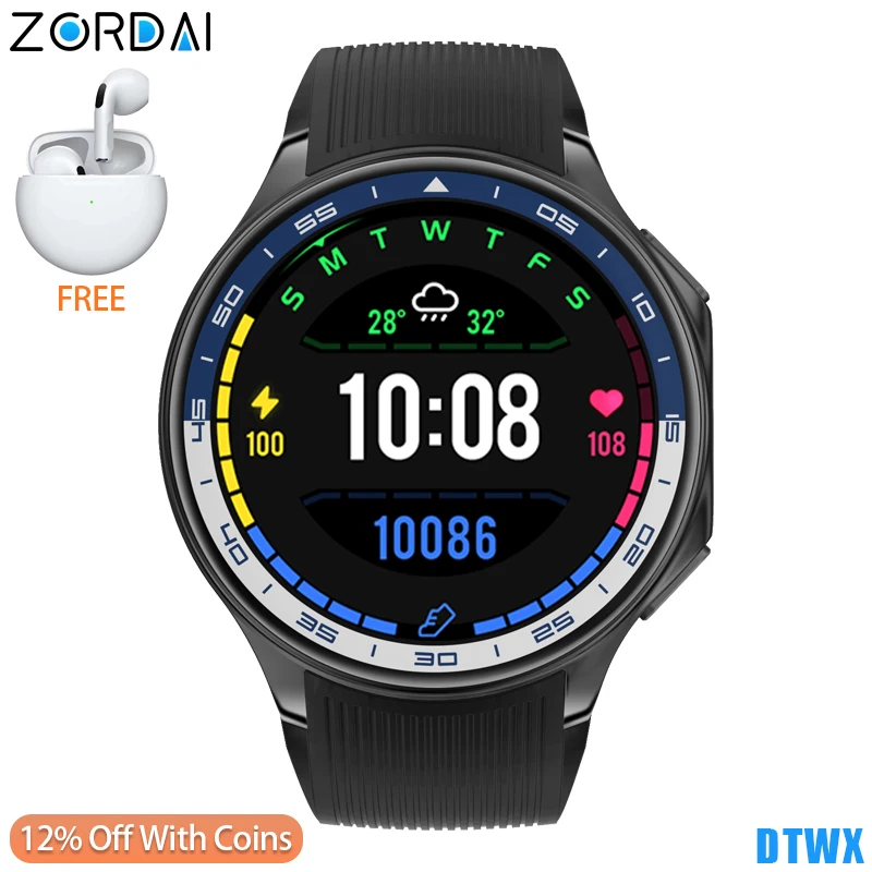 Zordai DTWX Smart Watch Men Women Smartwatch For iPhone Samsung Galaxy HUAWEI Amoled Screen Bluetooth Call Heart Rate Weather