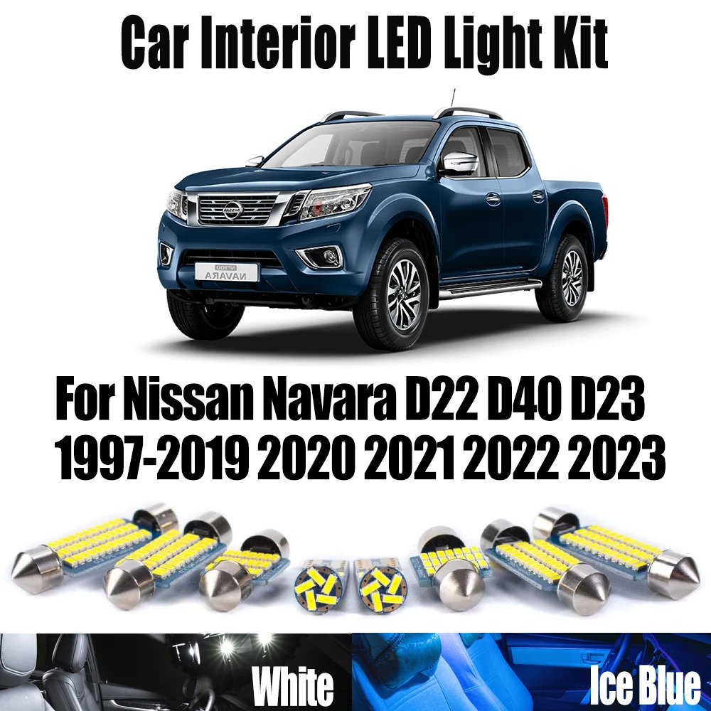 

Vehicle Bulbs For Nissan Navara D22 D40 D23 1997- 2021 2022 2023 Car Accessories LED Interior Map Dome License Plate Light Kit