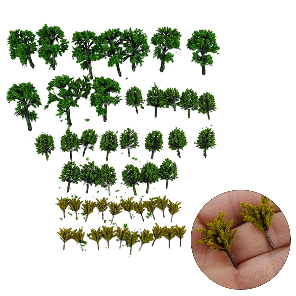 Durable Practical Useful 100% Brand New Model Trees Scenery Railroad Scale Trees Wargame 50PCS DIY Diorama Green