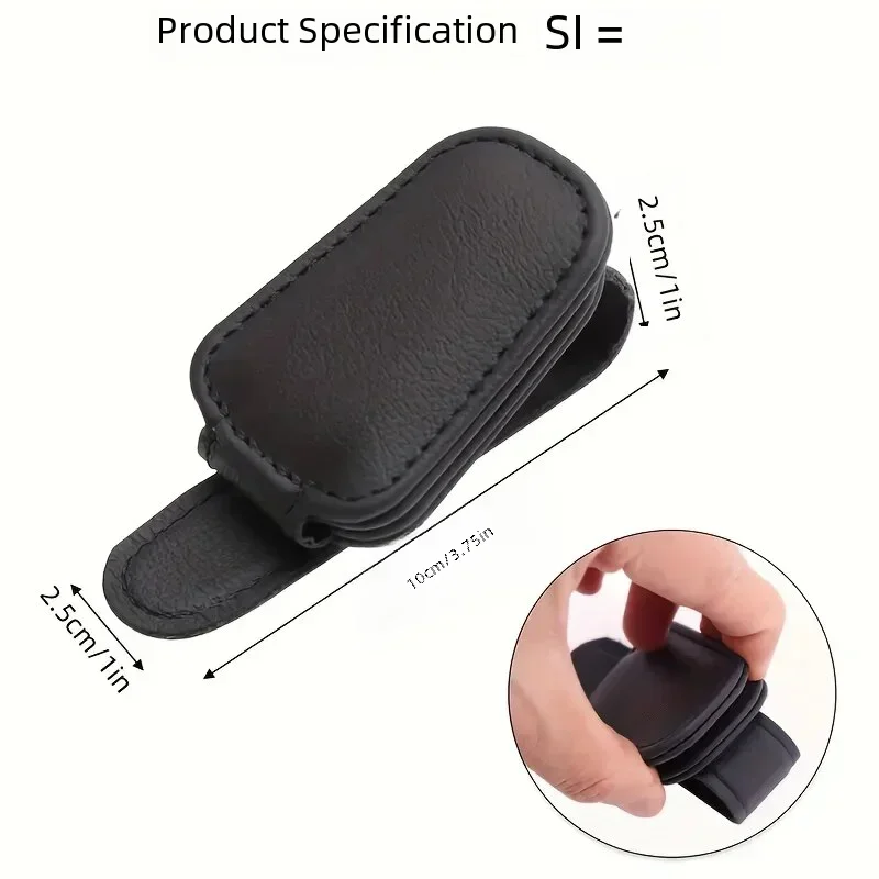 1Pcs sunglasses holder is suitable for car sunshades - magnetic leather sunglasses clip and ticket clip - car sunshade accessori image 5