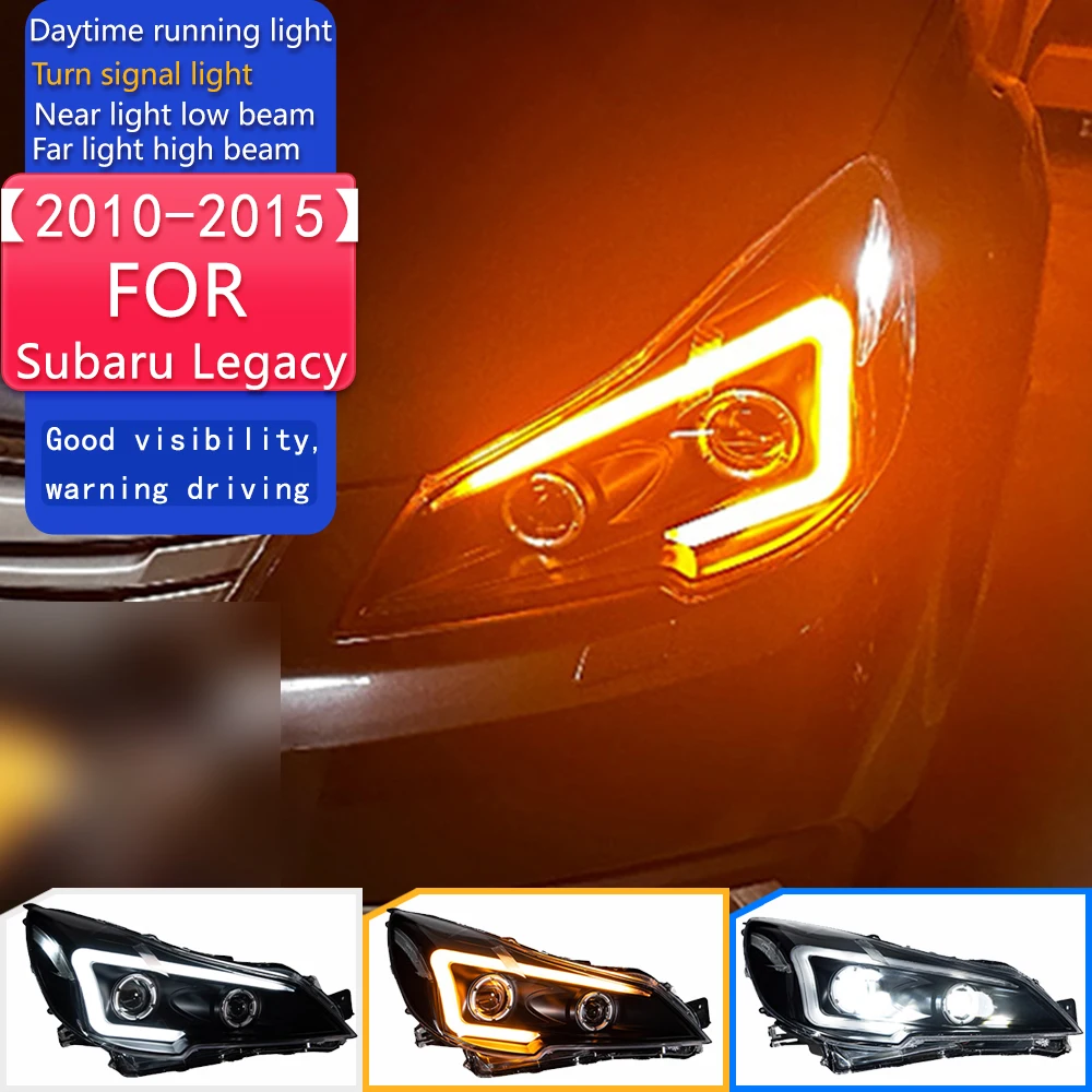 Car Styling Head Lamp for Subaru Legacy LED Headlight 2010-2015 Headlights Outback DRL Turn Signal High Beam Auto Accessories