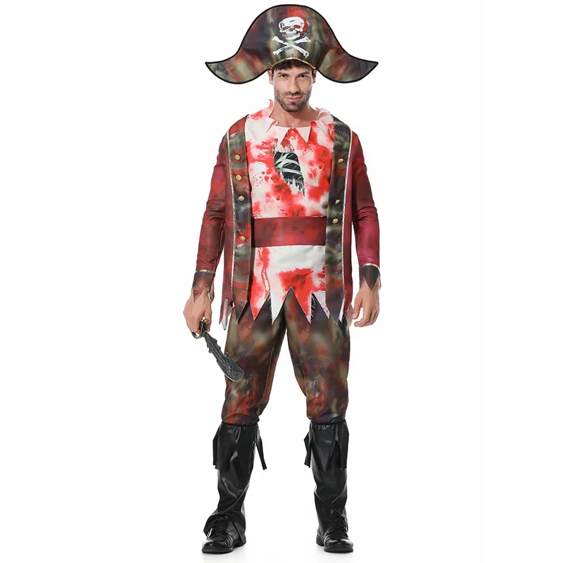 Costume d'Halloween de Capitaine Zombie Horreur, Cosplay, 7,5