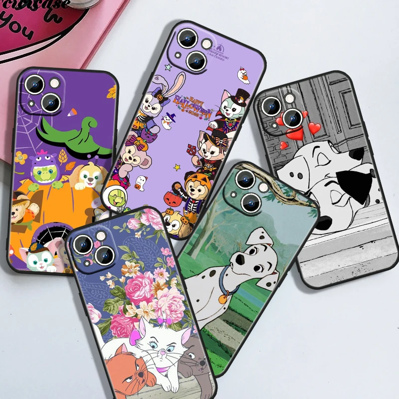 Cute Disney Dalmatians For iPhone 15 14 13 12 11 XS XR X 8 7 6 6S 5 5S Pro Max Plus Black Cover Phone Case