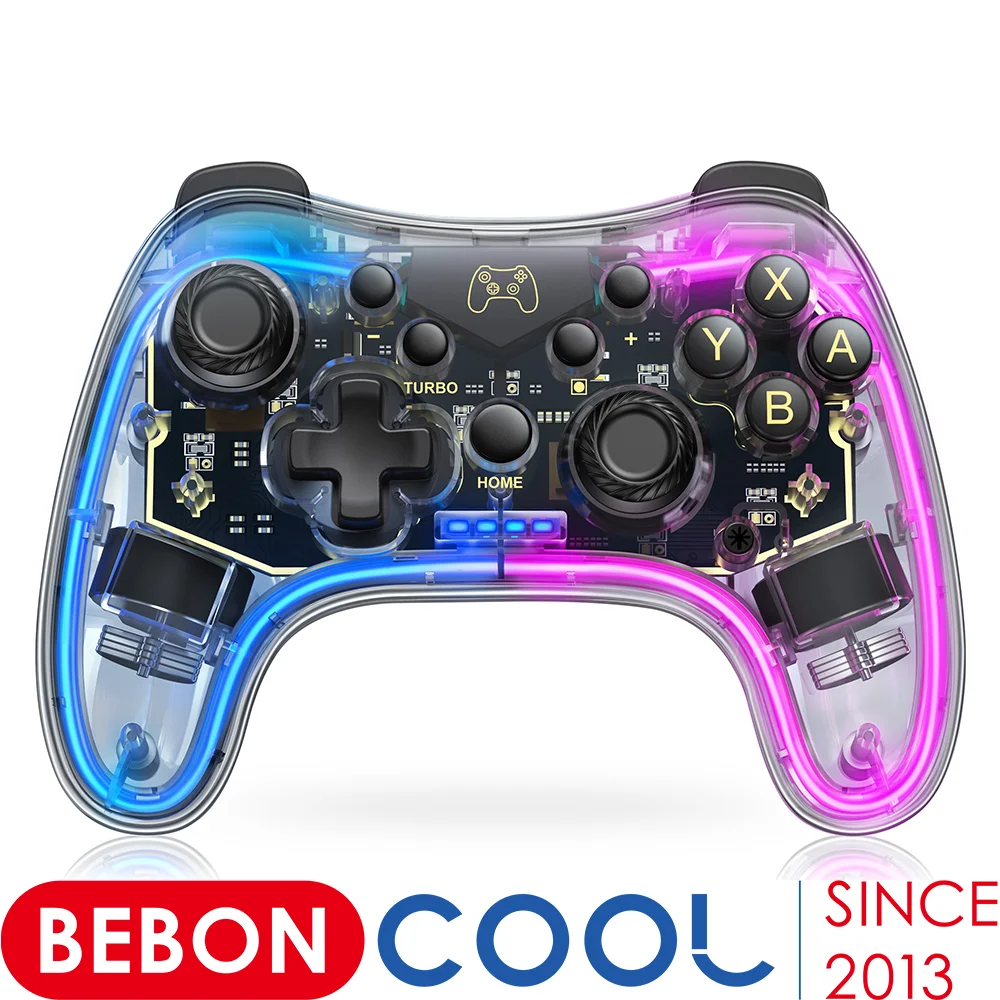 Геймпад Beboncool для Bluetooth-контроллера Nintendo Switch с RGB-подсветкой и джойстиком для игр