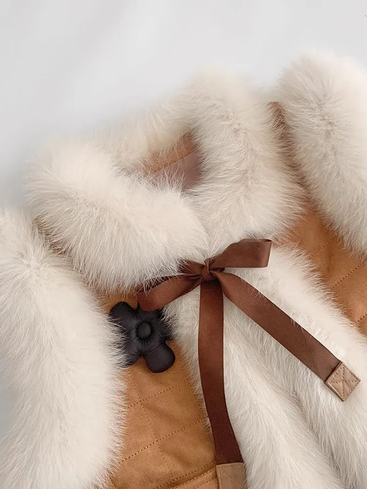 2025 ملابس نسائية موضة تقليد فرو الثعلب سترة شتاء جديد 1125 #3