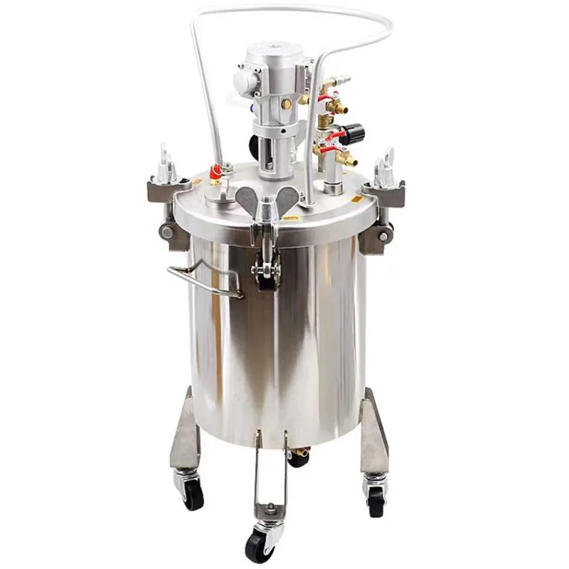 20L High Performance Automatic Stirring Paint Bucket Customized Stainless Steel Paint Pressure Pot Tank with Pneumatic Mixer