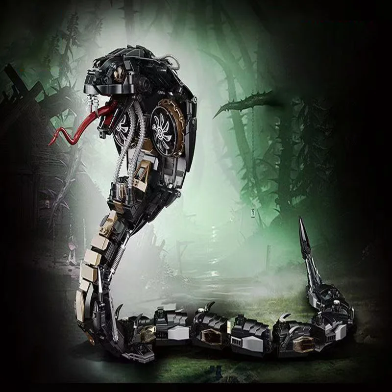 Gesimuleerde cobra diermodel bouwpakket, bouwspeelgoed, verzamelspeelgoed, ornament, bouwstenen, verjaardagscadeau voor kinderen