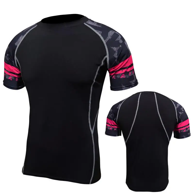 Men BBJ rash Guards Mens MMA Rashguard T-shirt Fitness Sport Compression T-shirts New Boxing Jerseys Gym High elasticity Workout