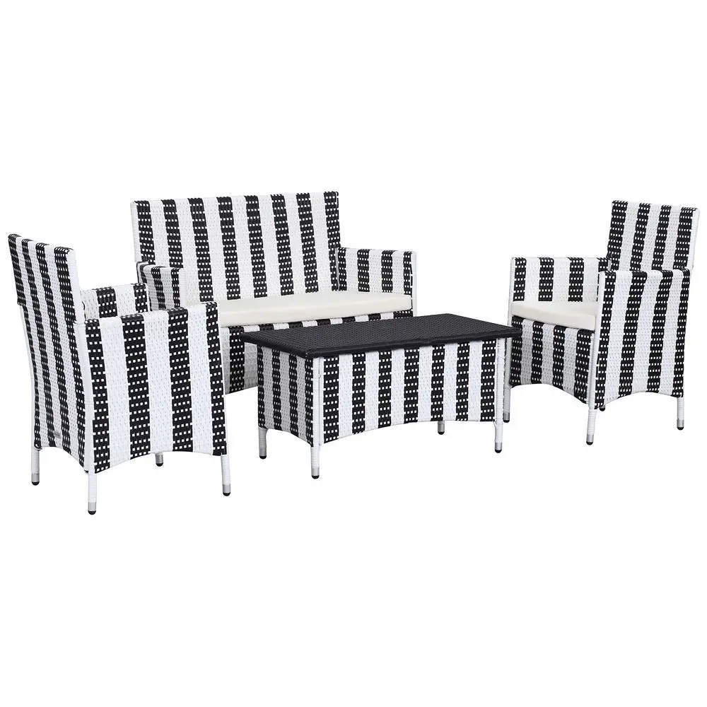 

Outdoor Collection Figueroa Black and White 4Piece Patio Set