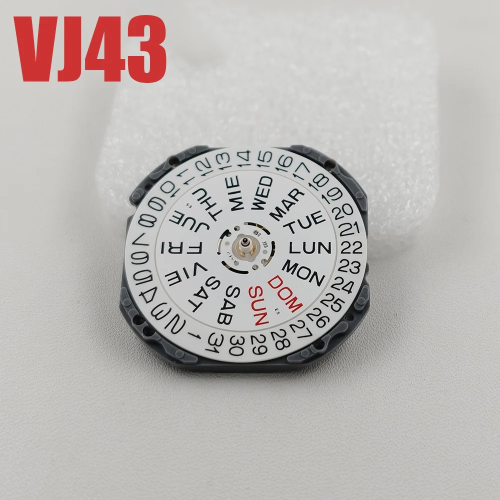 Japan Original TMI VJ43 Movement Battery-powered Day-Date 3 Hands VJ43 Quartz Watch Movement Mod Accessories