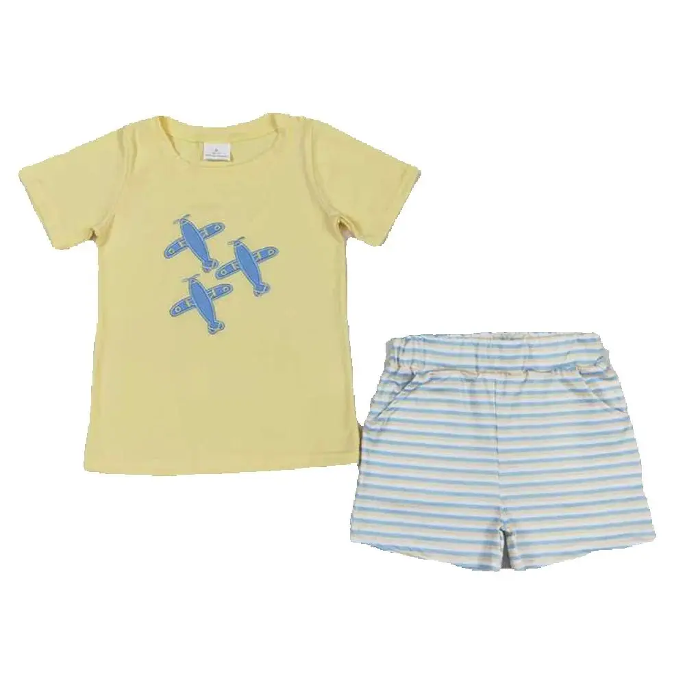 

Baby Boys Planes Short Sleeve Tee Shirts Stripes Shorts Clothes Sets