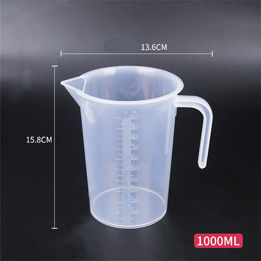Misurino in plastica da 100 ~ 5000ml trasparente con scala tazze separanti per uso alimentare strumenti per la creazione di gioielli in resina epossidica per torte fai da te