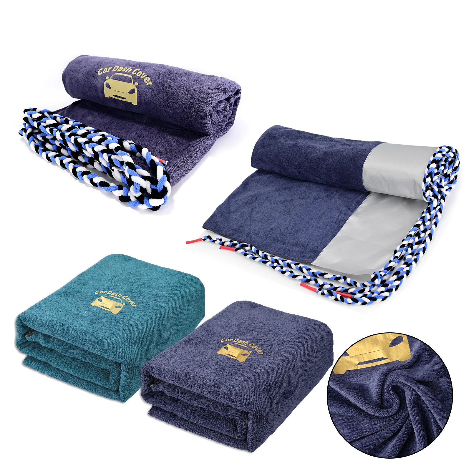 

FOSHIO Windshield Film Install Dash Protection Microfiber Cloth Towel Water Absorption Soak Rope Car Dashboard Cover Mat Tool