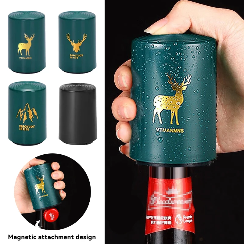 

Creative Magnetic Automatic Beer Bottle Opener Kitchen Press Lid stainless steel bottle opener Tools Portable Bar Gadgets