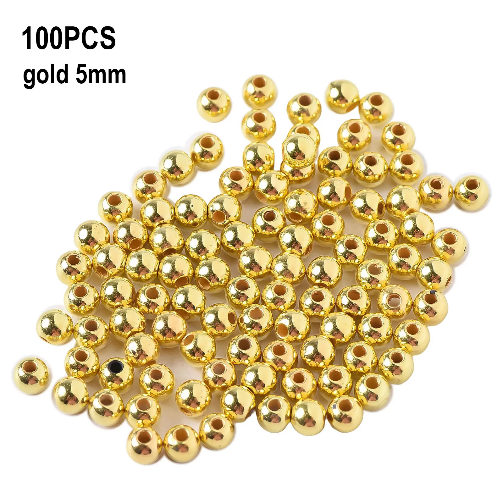 Plastic Beads Gold Silver Finish For Fly Tying 3 4 5 Millimeter Sizes 100pcs Per Set For Weighted Fly Pattern Building