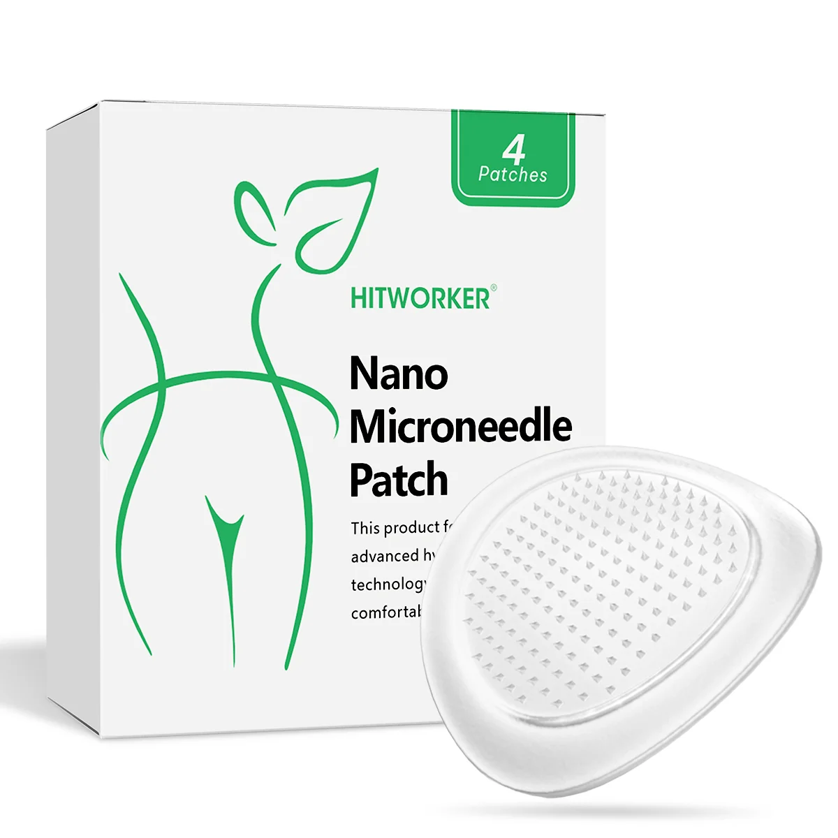 Patchs Nano Microneedle pour un raffermissement efficace de la peau et la gestion de la forme du corps, soins de la peau à haute Absorption, 4 pièces