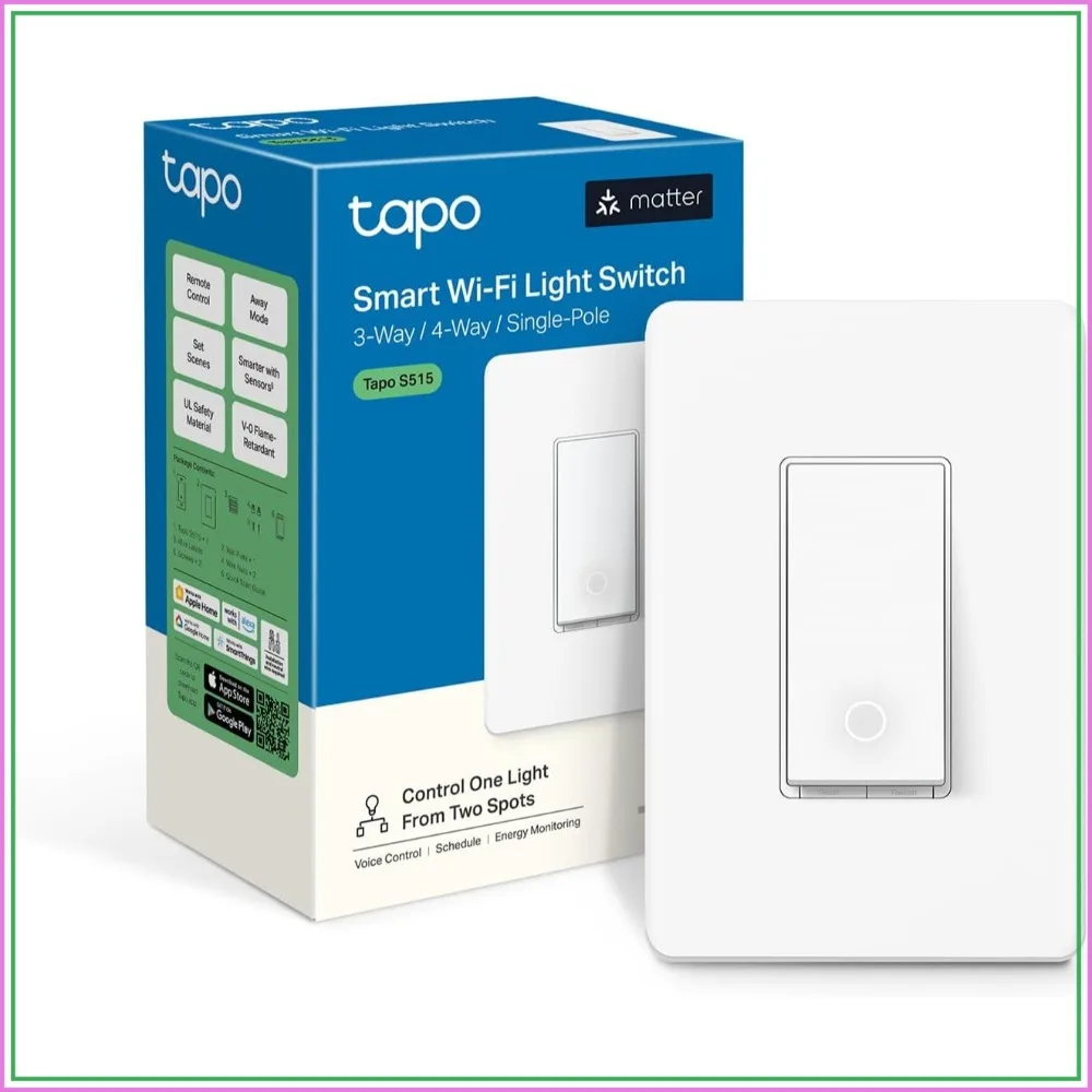 

Smart Switch, 3-Way/4-Way/Single-Pole, Matter, Energy Monitor, Neutral Wire Required, Works with Alexa/Apple/Google, 2.4GHz Wi-Fi