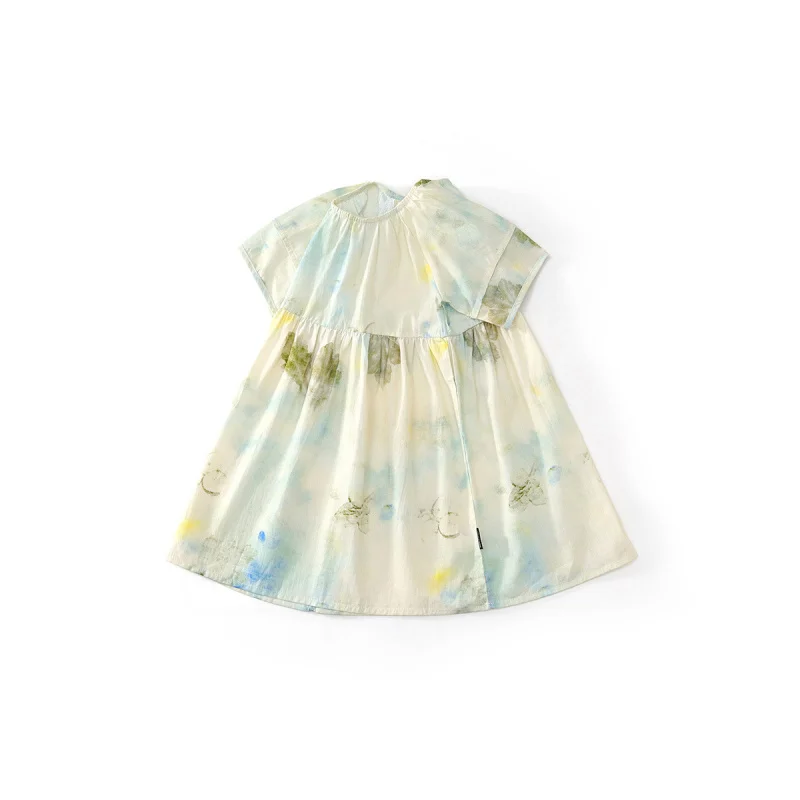 

Girls Summer Oil Painting Dress2025New Children's Ink Painting Princess Dress Little Girl Long Skirt