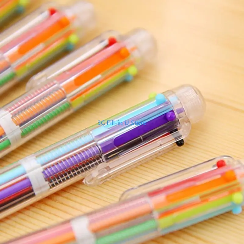 G8TA màu bút bi màu 6 màu trong một cái bút 0,5mm có thể nạp lại với kẹp bỏ túi