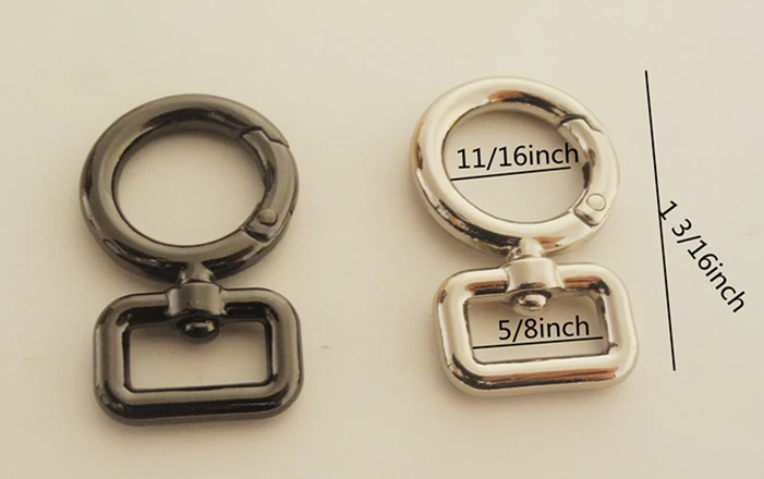 4Pcs Spring Ring Sluiting, Lente Ring Met Vierkante Gesp, Split Key Ring, lente Haak Innerlijke 11/16Inch SR-003