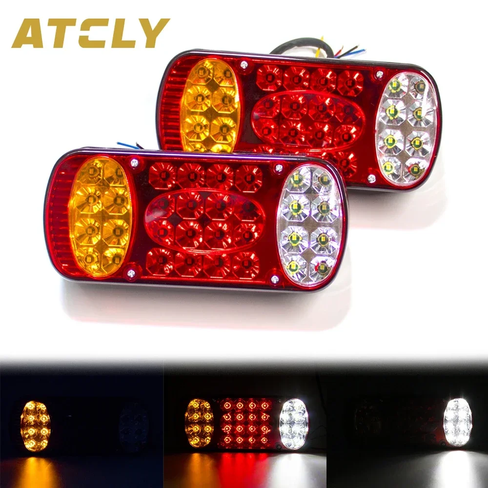 

2x 12V 32 LED Car Truck Tail Light Taillight Rear Stop Brake Light Turn Signal Running Lamp Indicator Trailer Lorry Caravan Van